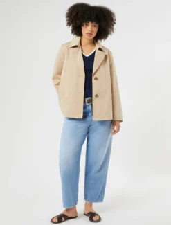 Caban in gabardina antigoccia - BEIGE