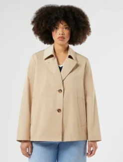 Caban in gabardina antigoccia - BEIGE