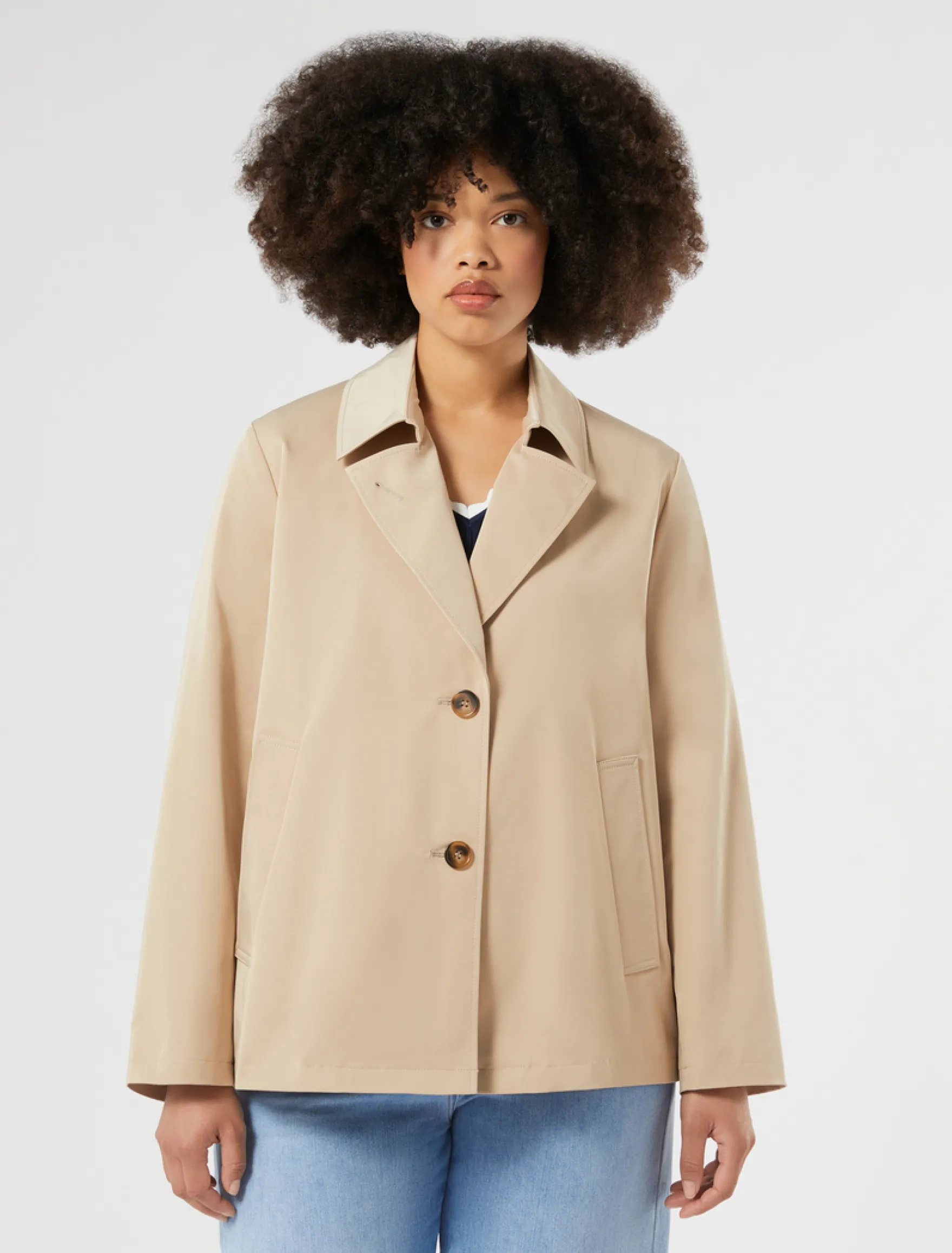 Caban in gabardina antigoccia - BEIGE
