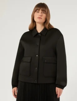 Caban in jersey scuba - NERO