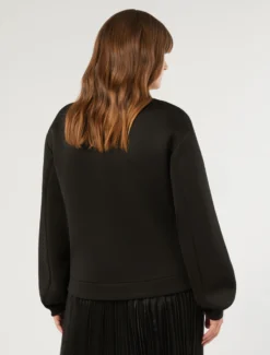 Caban in jersey scuba - NERO