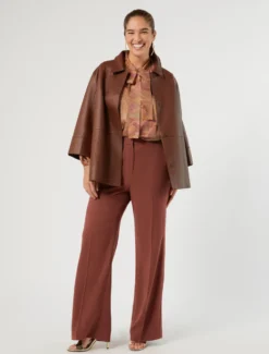 Camicia in chiffon di seta - CAMMELLO