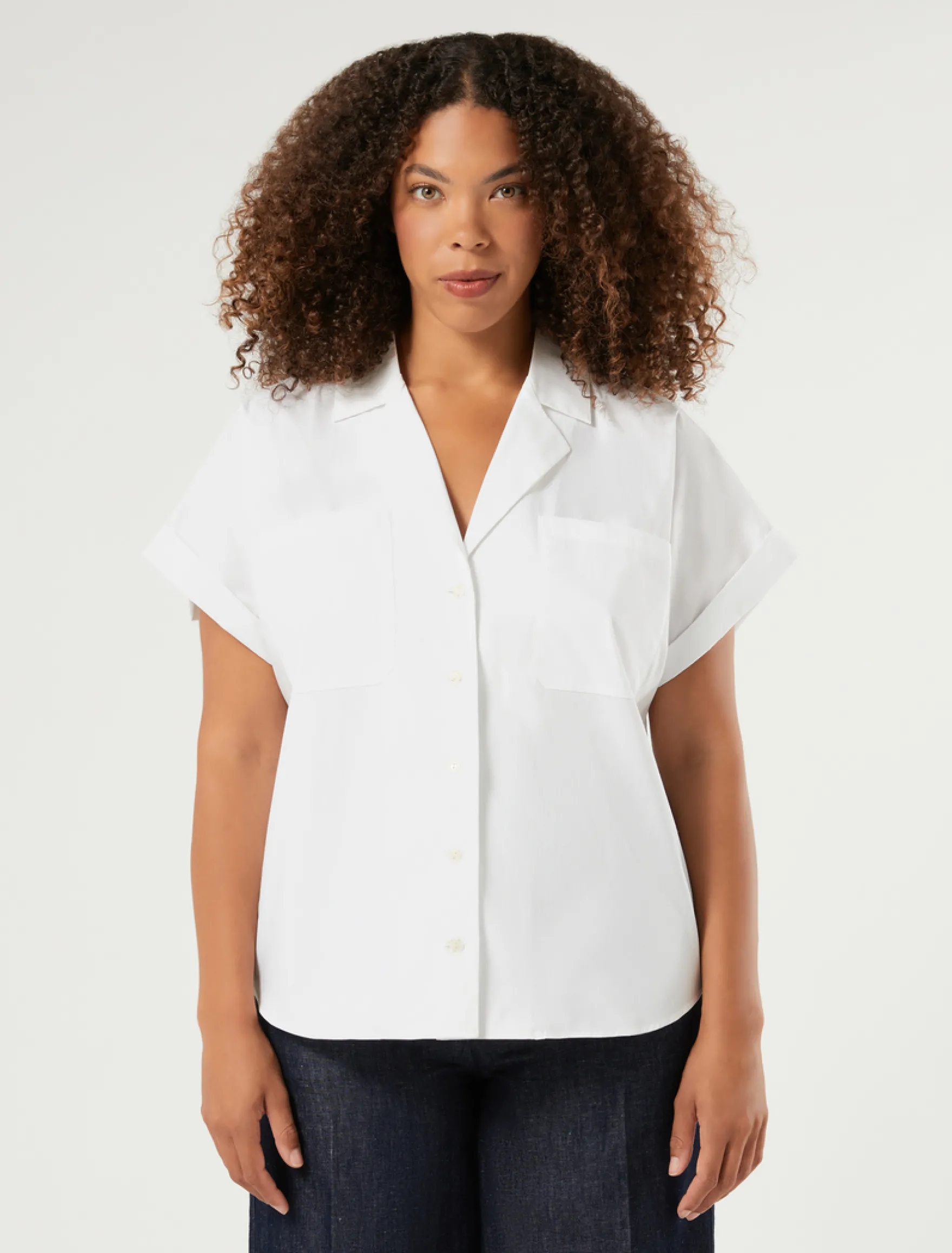 Camicia in cotone e nylon - BIANCO