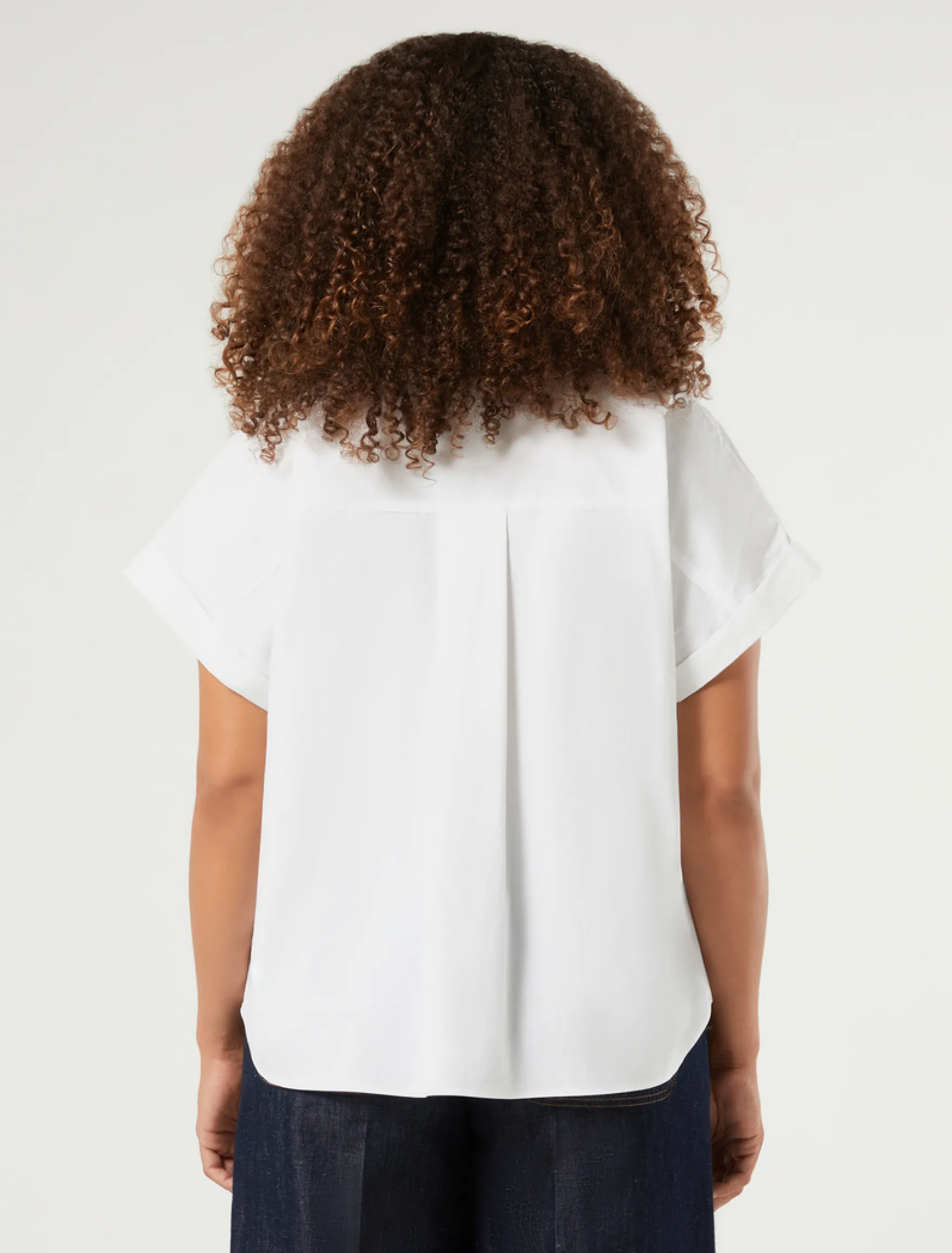 Camicia in cotone e nylon - BIANCO