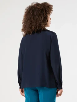 Camicia in crêpe de Chine - BLU NOTTE