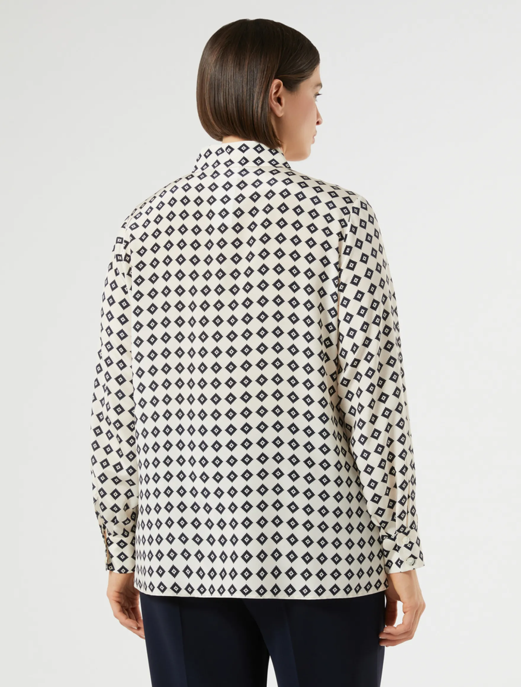 Camicia in crêpe de Chine di seta - BIANCO AVORIO