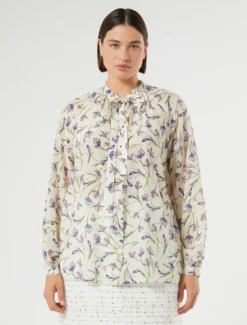 Camicia in crêpe de Chine di seta - BIANCO AVORIO