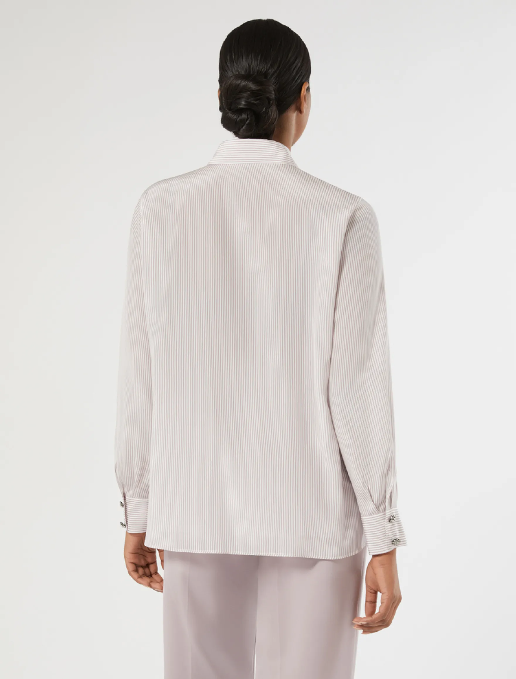 Camicia in crêpe de Chine di seta - LILLA