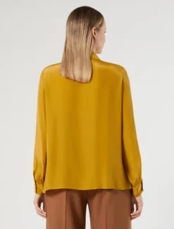 Camicia in crêpe de Chine - SENAPE