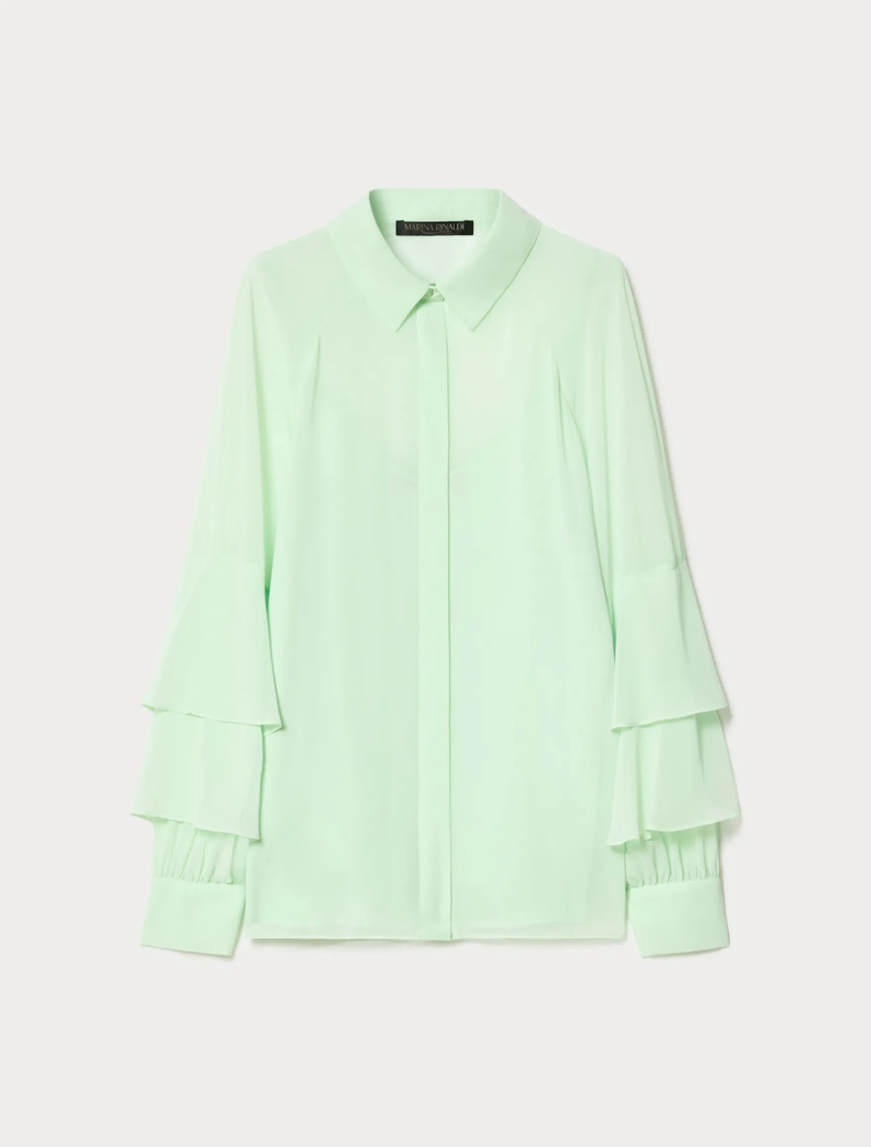 Camicia in crêpe georgette - VERDE PASTELLO