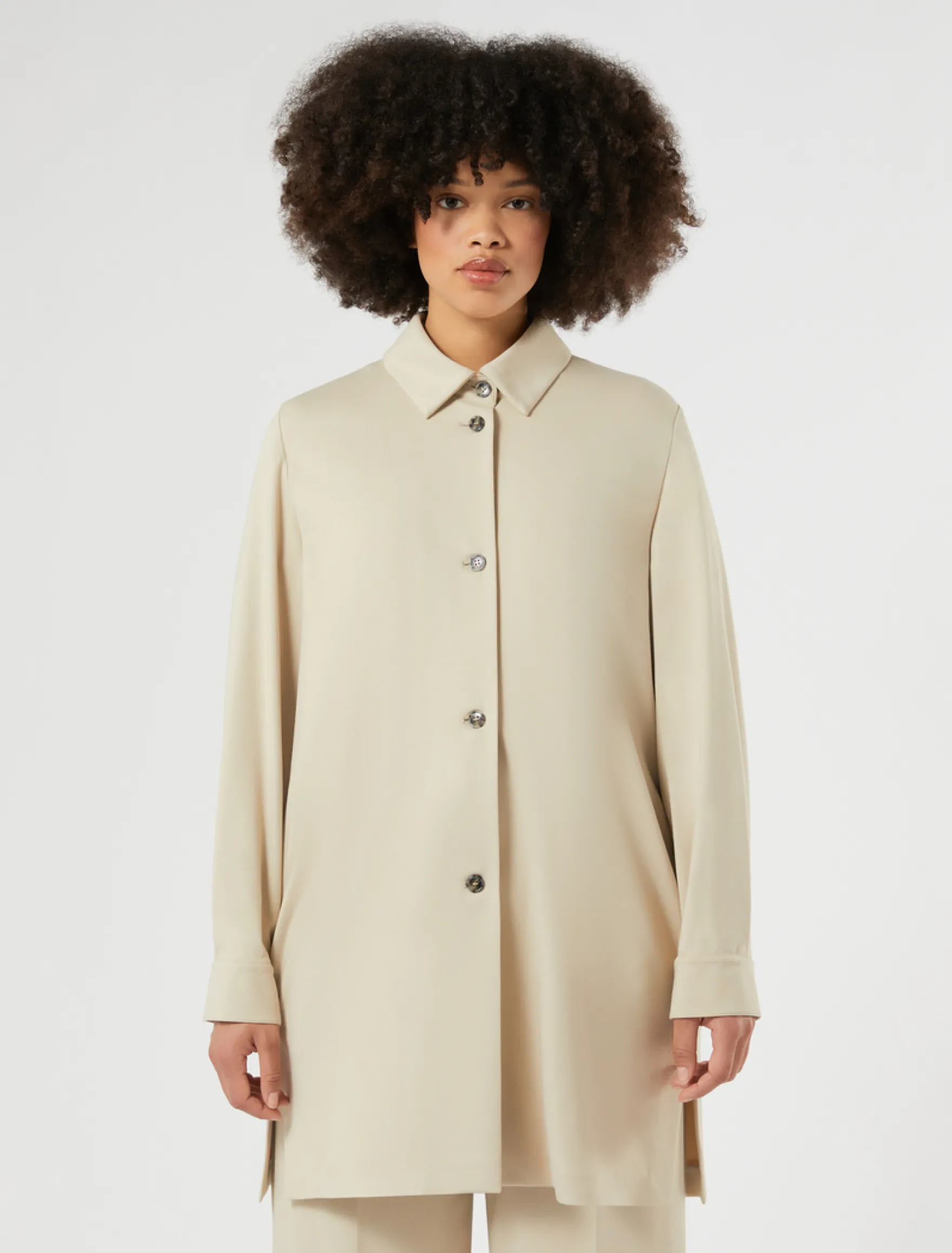 Camicia in jersey - BEIGE