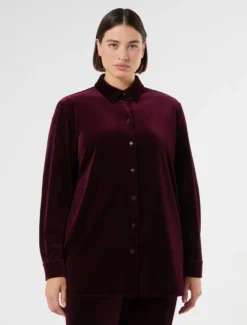 Camicia in jersey di velluto - BORDEAUX