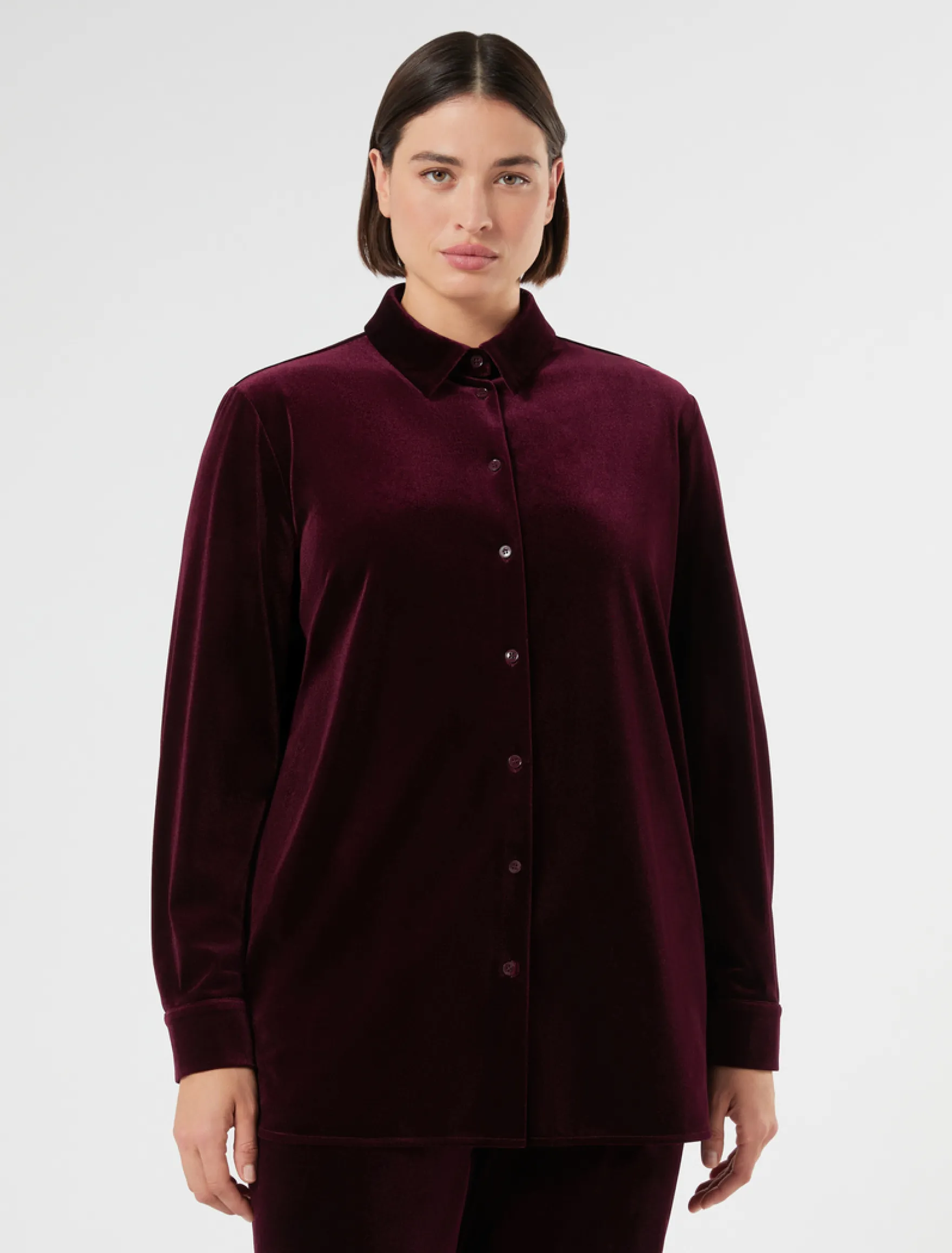Camicia in jersey di velluto - BORDEAUX