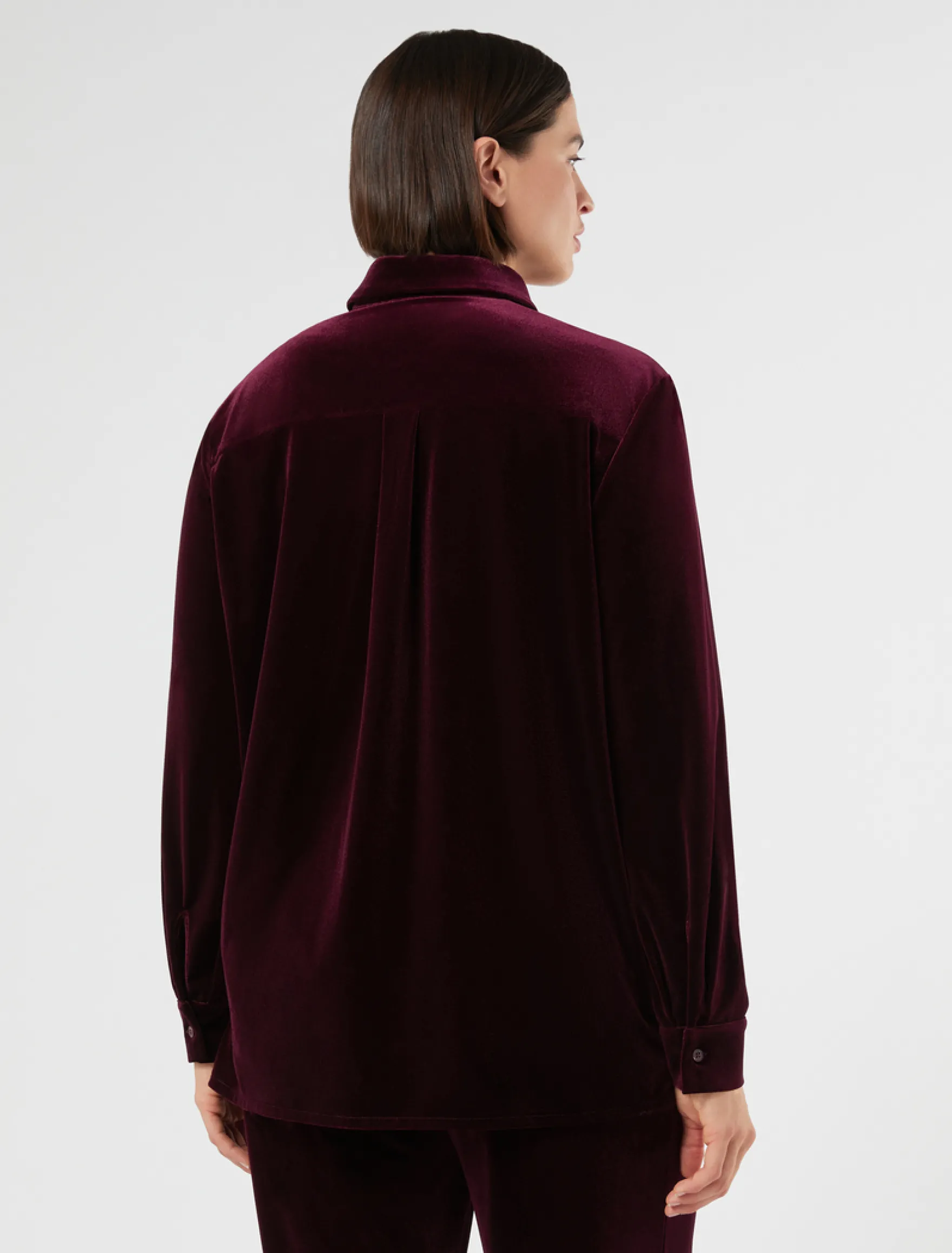 Camicia in jersey di velluto - BORDEAUX