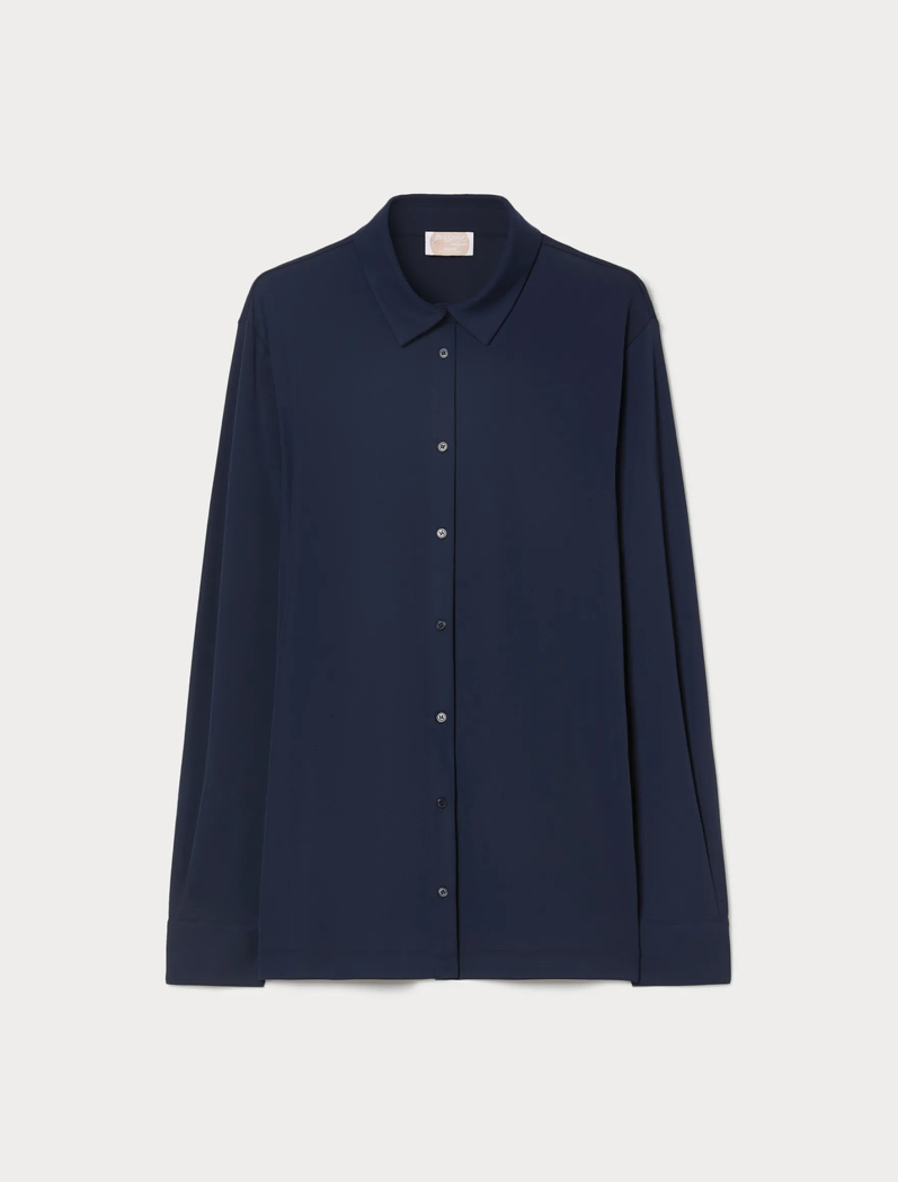 Camicia in jersey fluido - BLU NOTTE