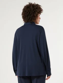 Camicia in jersey fluido - BLU NOTTE