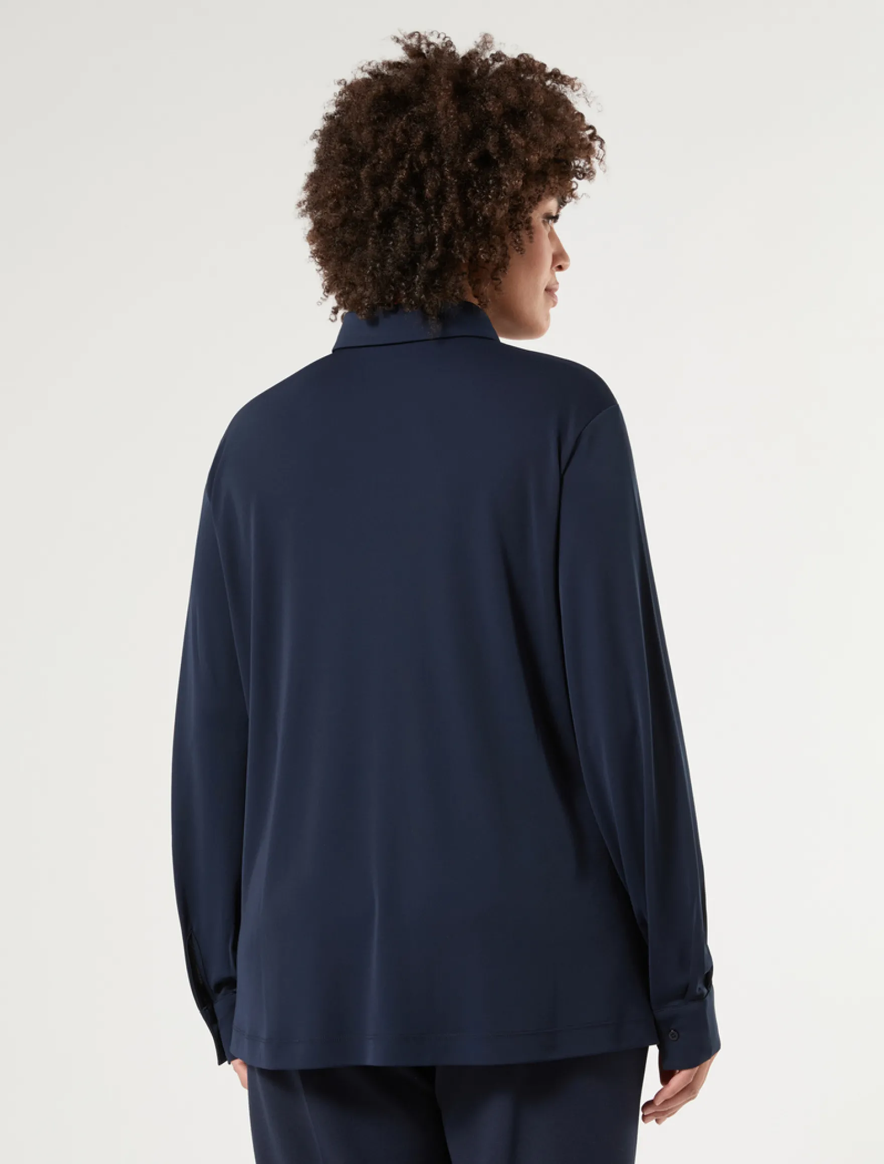 Camicia in jersey fluido - BLU NOTTE