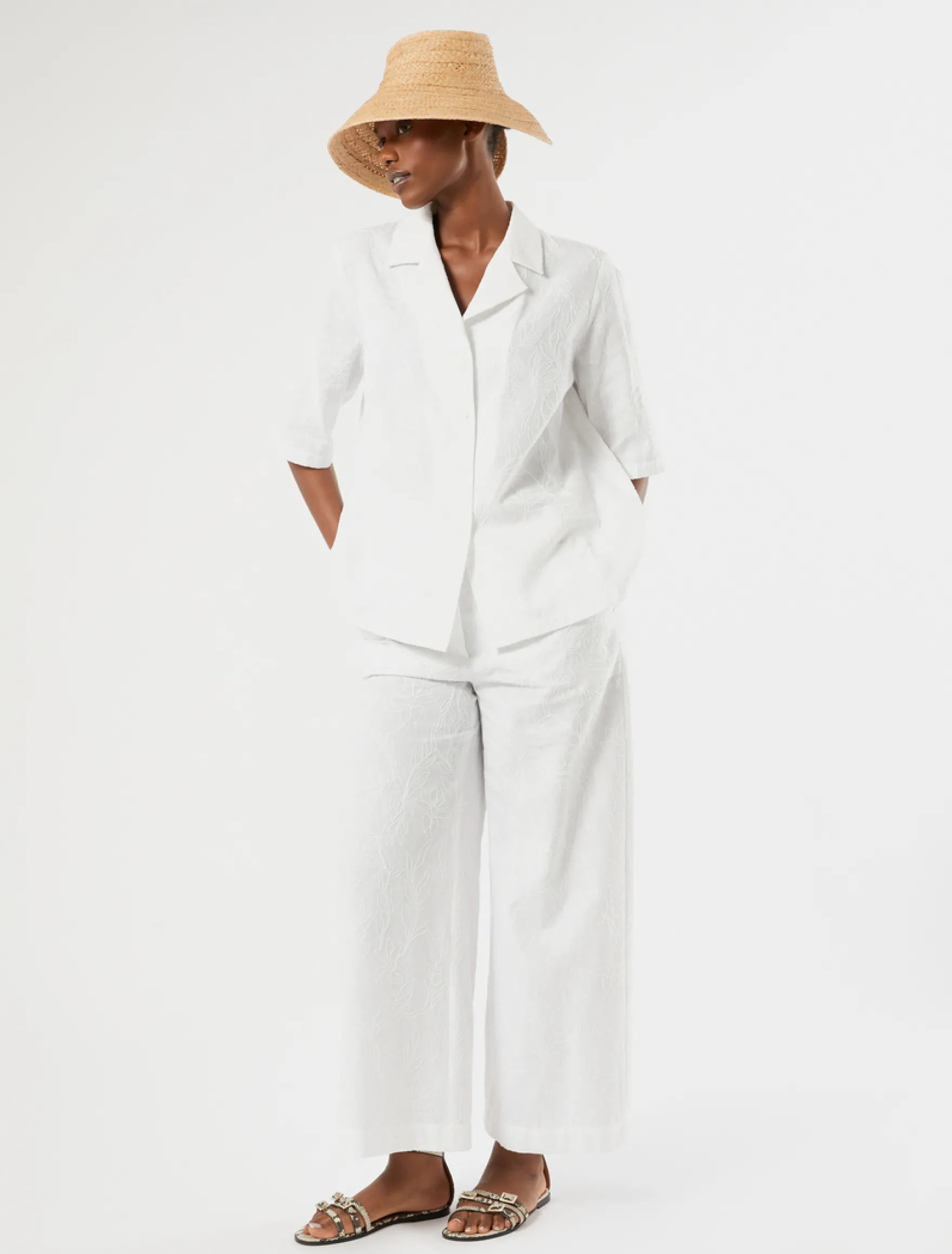 Camicia in lino e cotone - BIANCO OTTICO