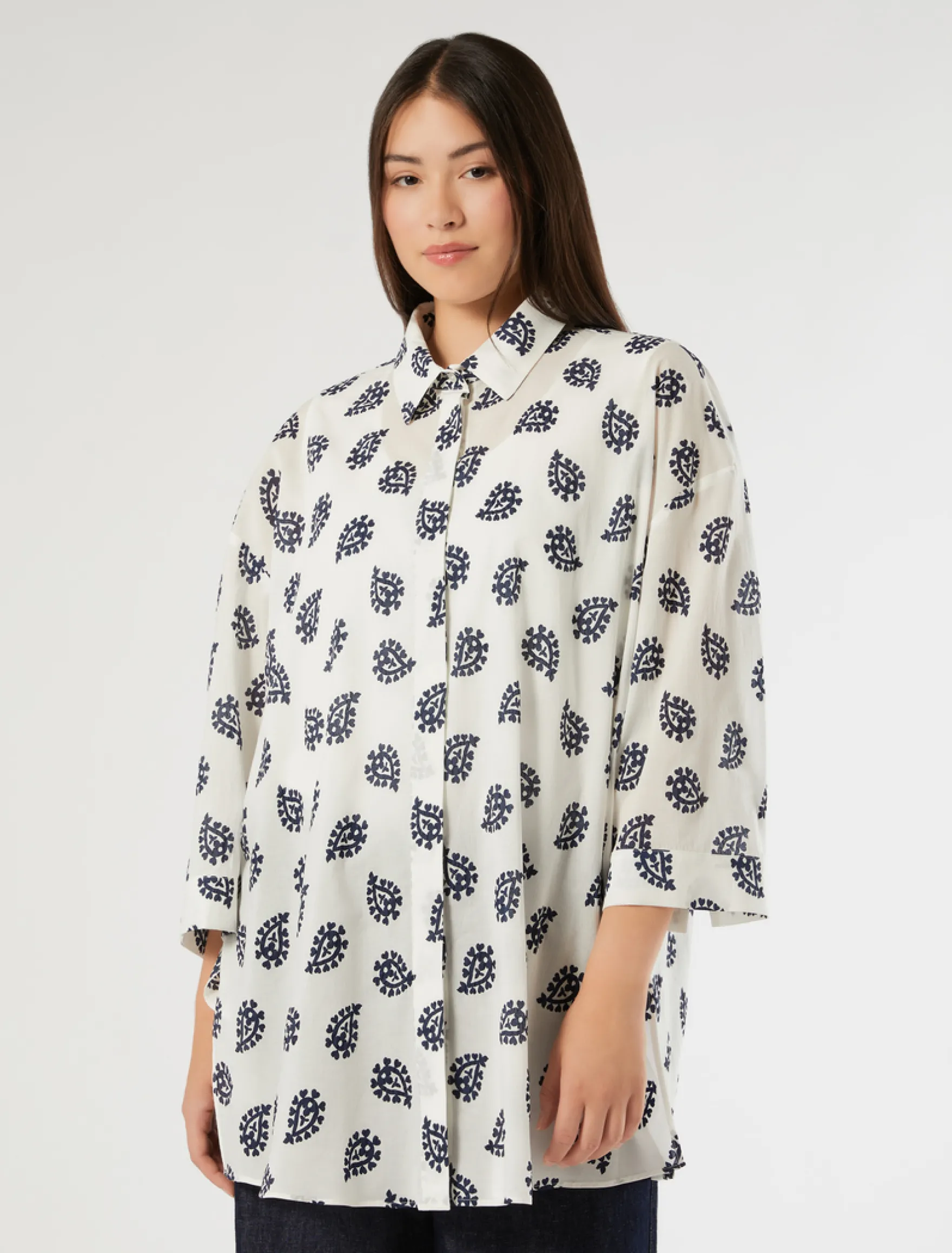 Camicia in mussola di cotone - BIANCO
