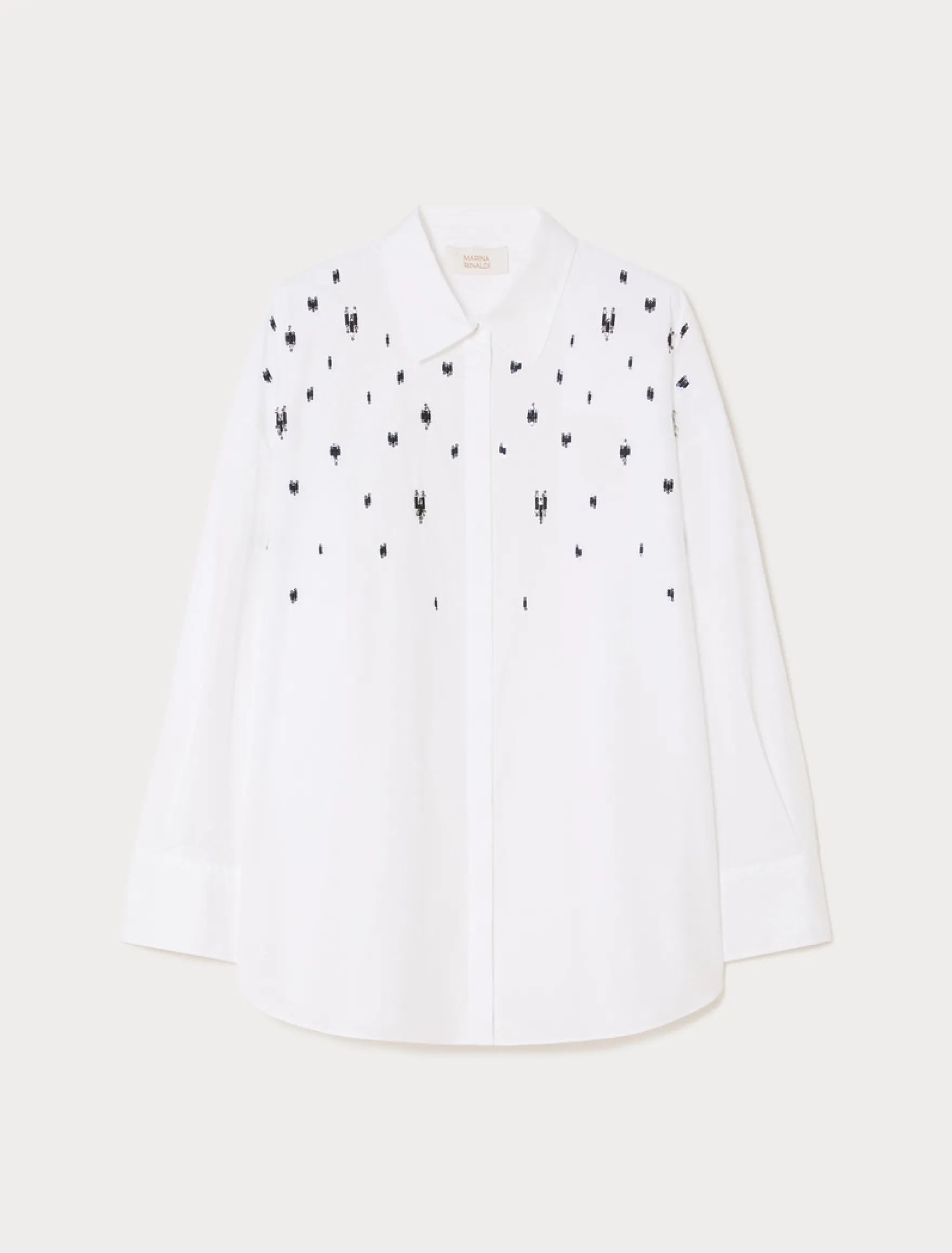Camicia in popeline con ricamo - BIANCO OTTICO