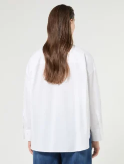 Camicia in popeline con ricamo - BIANCO OTTICO