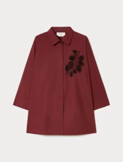 Camicia in popeline con ricamo - VINACCIA