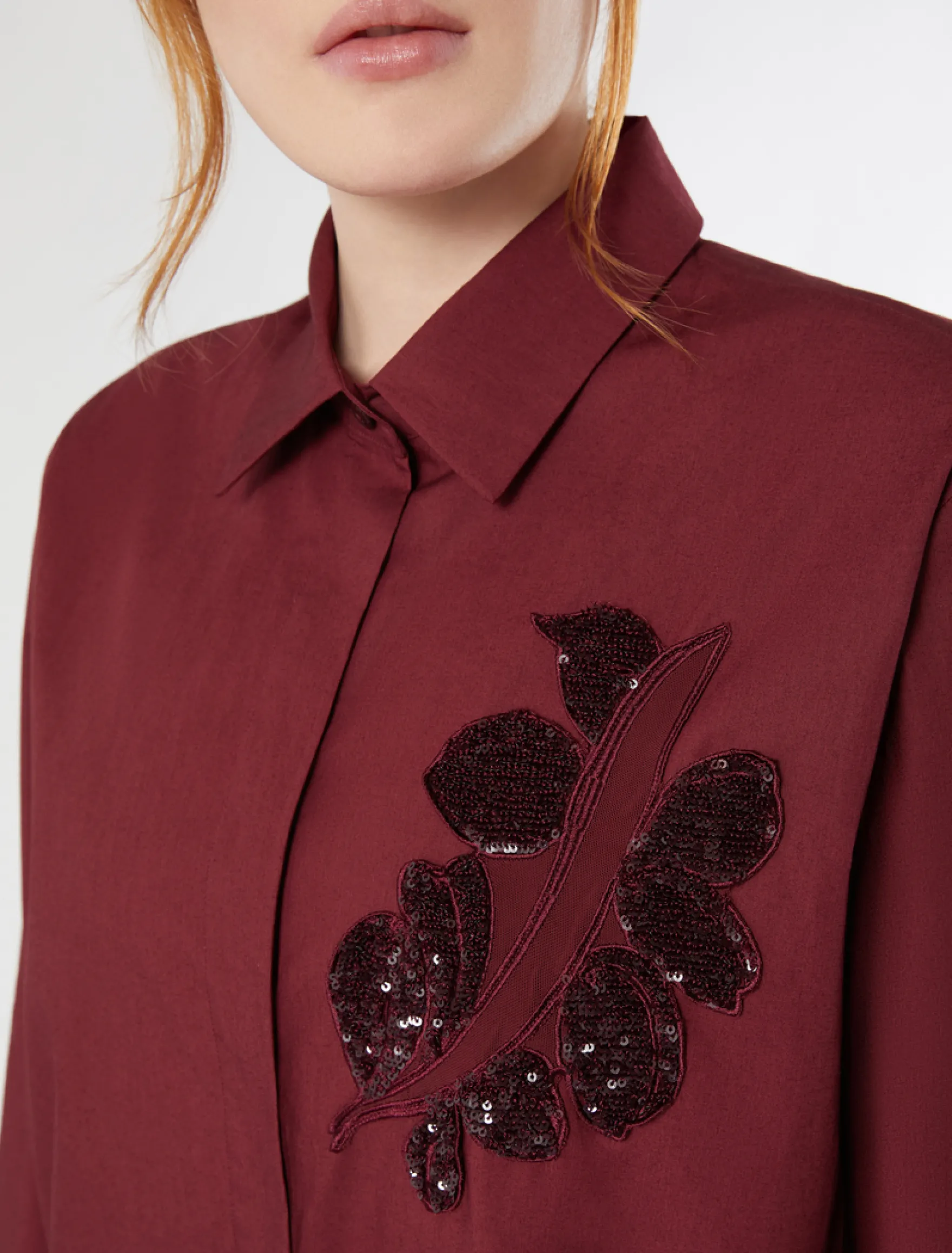 Camicia in popeline con ricamo - VINACCIA