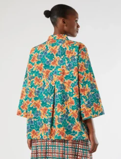 Camicia in popeline con stampa - MULTICOLOR