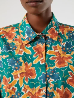 Camicia in popeline con stampa - MULTICOLOR