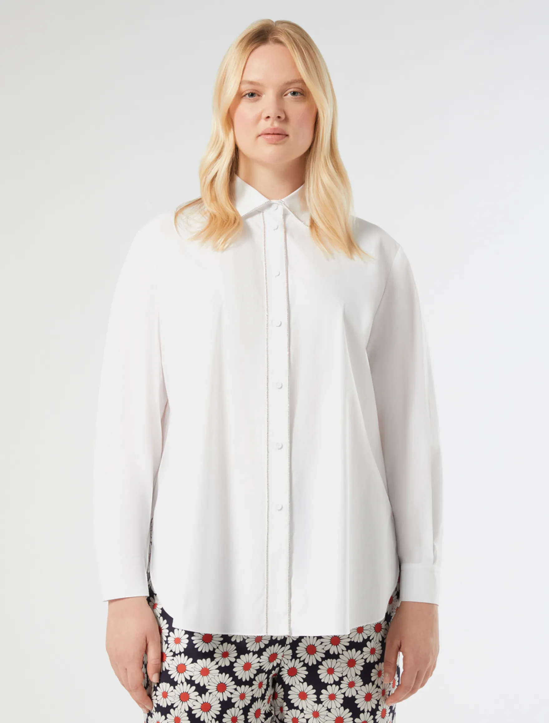 Camicia in popeline di cotone - BIANCO OTTICO