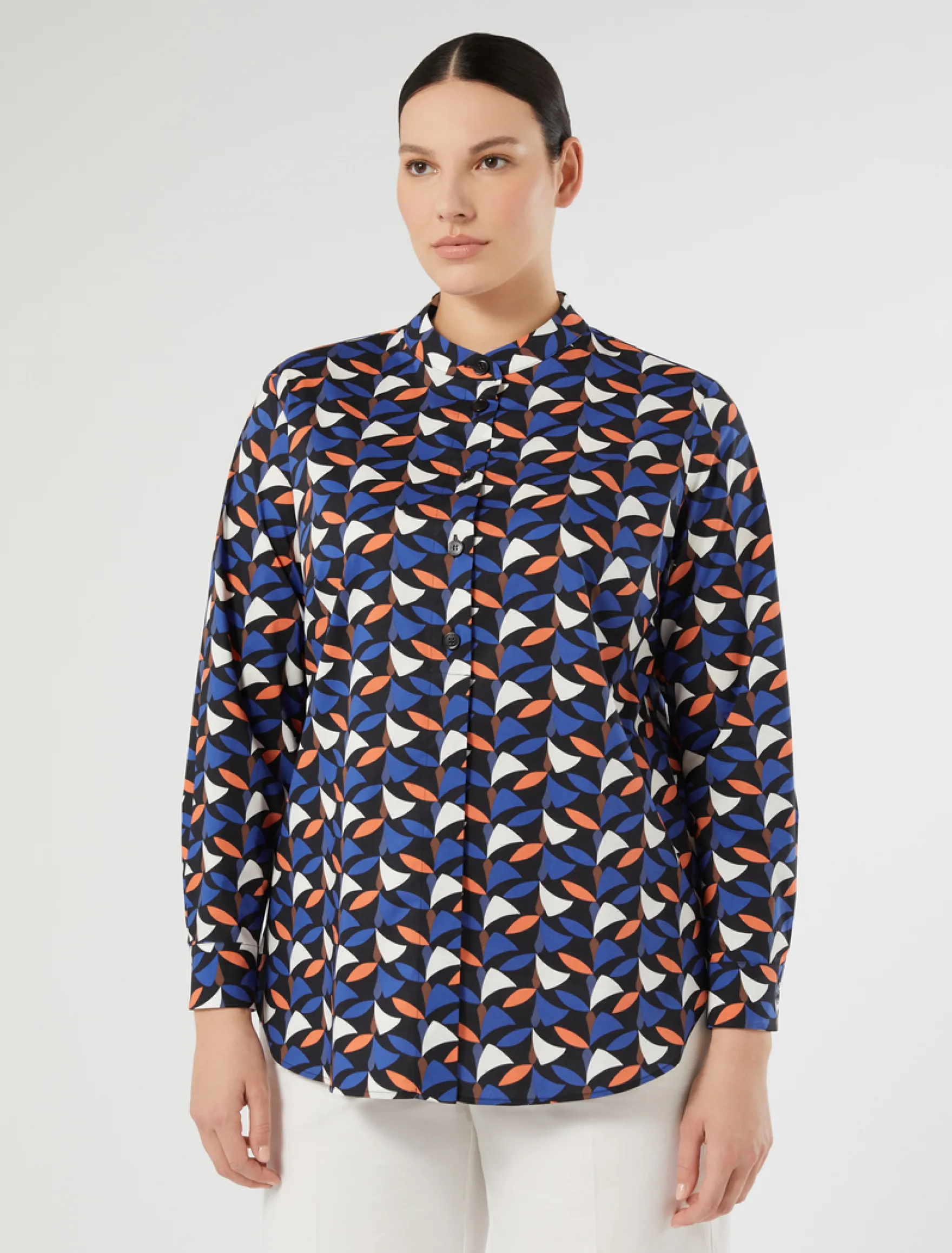 Camicia in popeline di cotone - BLU
