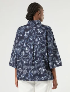 Camicia in popeline di cotone - BLU