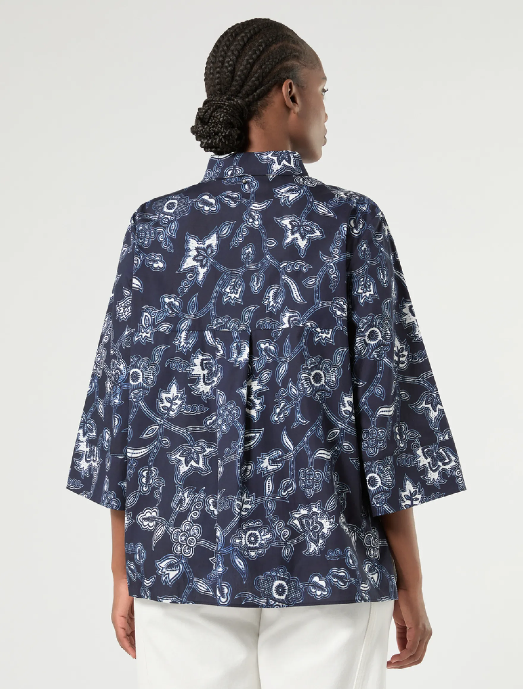 Camicia in popeline di cotone - BLU