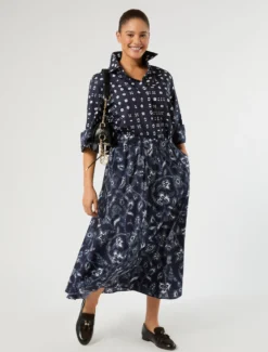 Camicia in popeline di cotone - BLU