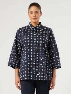 Camicia in popeline di cotone - BLU
