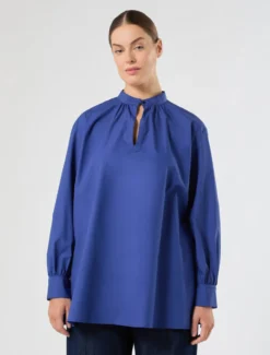 Camicia in popeline di cotone - BLU CINA