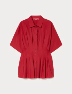 Camicia in popeline di cotone - ROSSO