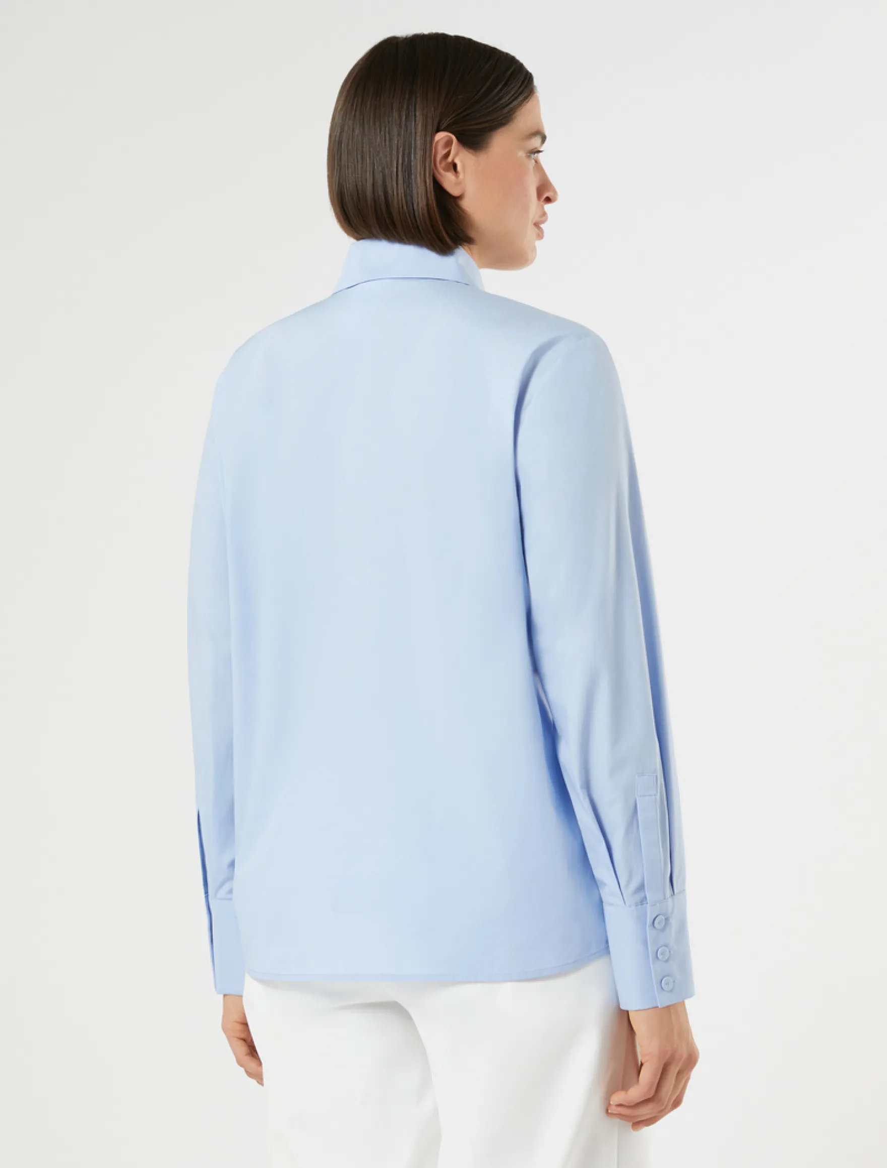 Camicia in popeline di cotone organico - CIELO
