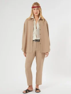 Camicia in popeline - NOCCIOLA