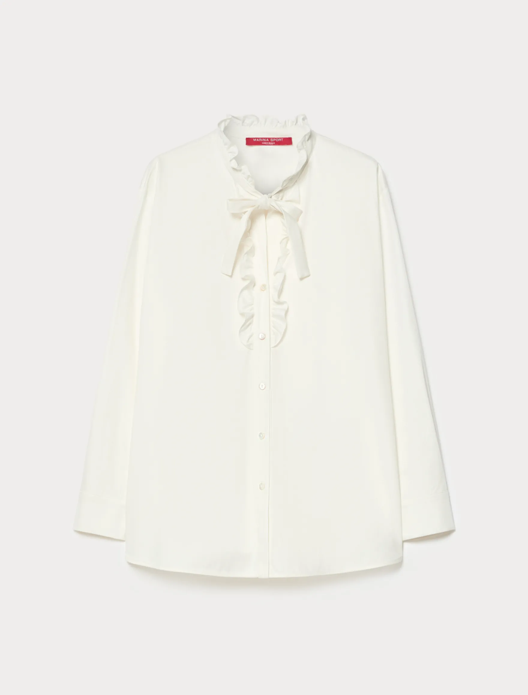 Camicia in rasatello di cotone - AVORIO