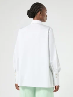 Camicia in raso di cotone - BIANCO OTTICO