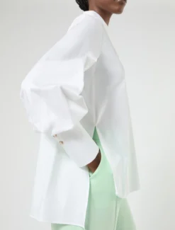 Camicia in raso di cotone - BIANCO OTTICO