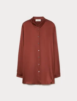 Camicia in raso di seta - BORDEAUX