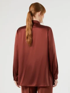 Camicia in raso di seta - BORDEAUX