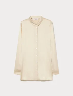 Camicia in raso di seta - SABBIA