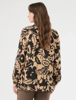 Camicia in raso di viscosa - BEIGE