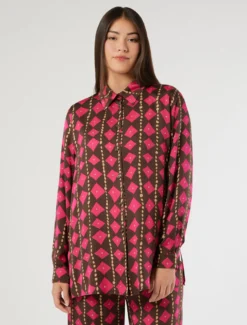 Camicia in raso di viscosa - CACAO