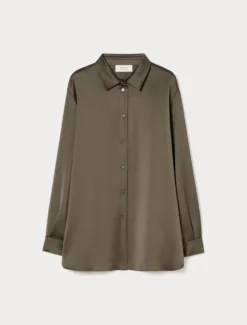 Camicia in raso - VERDE OLIVA