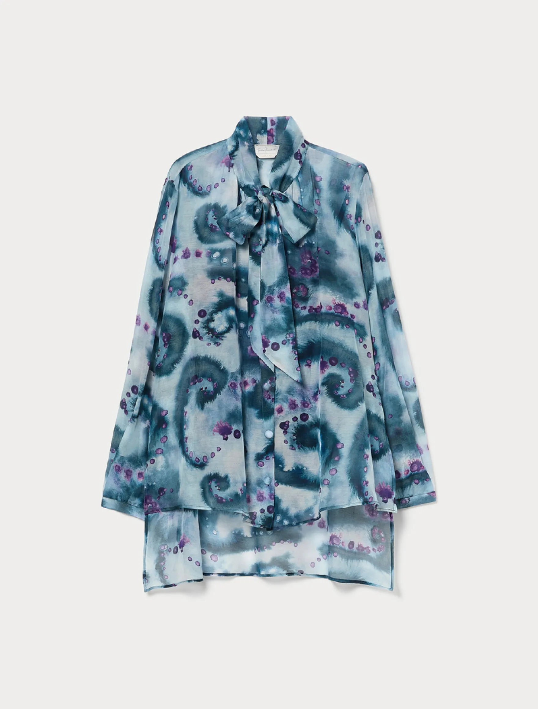 Camicia in seta e cotone - BLU NOTTE