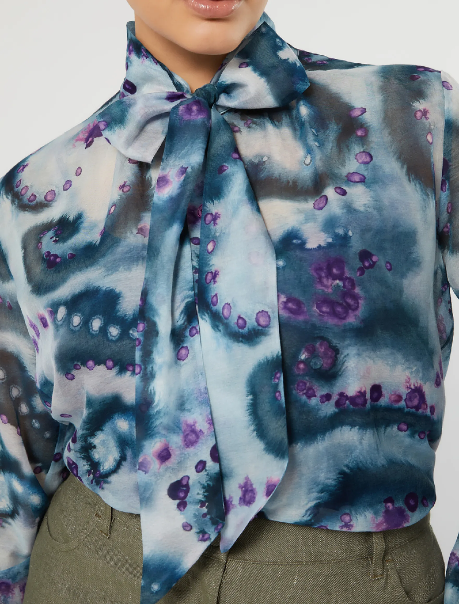 Camicia in seta e cotone - BLU NOTTE